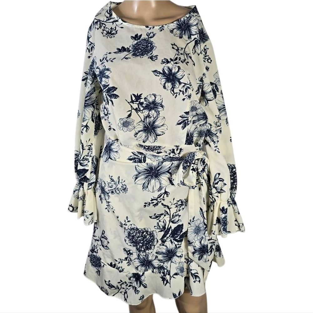 Reformation Floral Print Dress with Ruffle Sleeves Size Xl - Picture 10 of 13